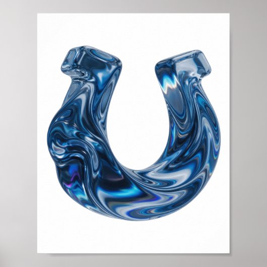 Kopergroen WATER Tekst Design Poster (Voorkant)
