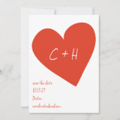 Kopergrote Rode Hart Liefde Koppels Initialen Bewa Kaart (Voorkant)