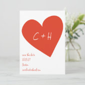 Kopergrote Rode Hart Liefde Koppels Initialen Bewa Kaart (Staand voorkant)