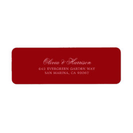 Kopergroze Rood Minimalistische Script Retouradres Etiket