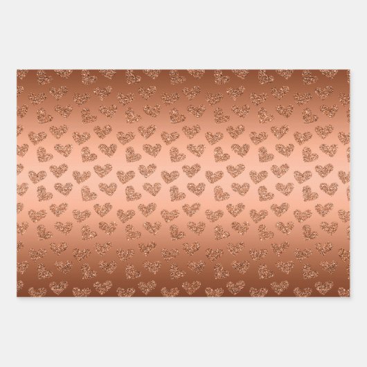 Koperharten glitterpatroon inpakpapier vel (Voorkant)