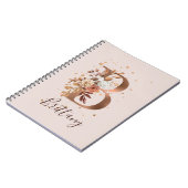 Koperherfst Floral Letter B Herfst Flowers Notitieboek (Linkerzijde)