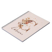 Koperherfst Floral Letter C Herfst Flowers Notitieboek (Linkerzijde)