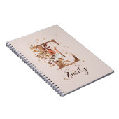 Koperherfst Floral Letter E Herfst Flowers Notitieboek (Rechterzijde)