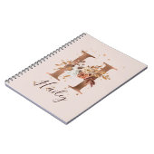 Koperherfst Floral Letter H Herfst Flowers Notitieboek (Linkerzijde)