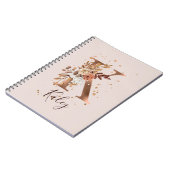 Koperherfst Floral Letter K Herfst Flowers Notitieboek (Linkerzijde)