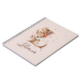 Koperherfst Floral Letter L Herfst Flowers Notitieboek (Linkerzijde)