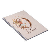 Koperherfst Floral Letter of Herfst Flowers Notitieboek (Rechterzijde)