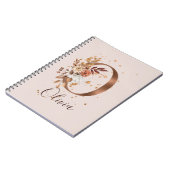 Koperherfst Floral Letter of Herfst Flowers Notitieboek (Linkerzijde)