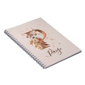 Koperherfst Floral Letter P Herfst Flowers Notitieboek (Rechterzijde)