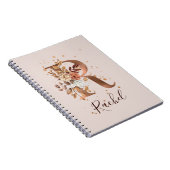 Koperherfst Floral Letter R Herfst Flowers Notitieboek (Rechterzijde)