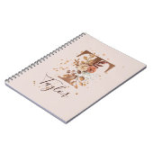 Koperherfst Floral Letter T Herfst Flowers Notitieboek (Linkerzijde)