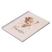 Koperherfst Floral Letter V Herfst Flowers Notitieboek (Linkerzijde)