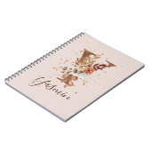 Koperherfst Floral Letter Y Herfst Flowers Notitieboek (Linkerzijde)