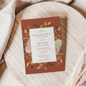 KoperHerfst Terracotta Waterverf Floral Wedding Kaart