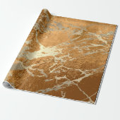 Koperhoning - Goud marmer Shiny Metallic VIP Cadeaupapier (Uitgerold)