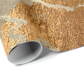 Koperhoning - Goud marmer Shiny Metallic VIP Cadeaupapier (Rol Hoek)