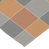 Koperkaramel en grijze vierkantjes medium tafelloper (Hoek)