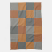 Koperkaramel en grijze vierkantjes theedoek (Verticaal)
