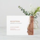 Koperkleur moderne eenvoudige huwelijksreceptie informatiekaartje (Staand voorkant)