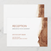 Koperkleur moderne eenvoudige huwelijksreceptie informatiekaartje (Voorkant / Achterkant)