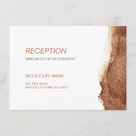 Koperkleur moderne eenvoudige huwelijksreceptie informatiekaartje