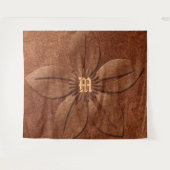Koperkleurig bloemenmonogram wandkleed (Voorkant (horizontaal))