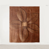 Koperkleurig bloemenmonogram wandkleed (Voorkant)