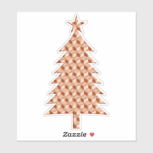 Koperkleurige 3-d dozen met kerstboomkleuring sticker (Vel)