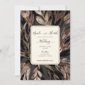 Koperkleurige Bloemige Botanische Chic Bruiloft Kaart (Voorkant)