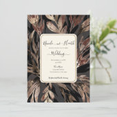 Koperkleurige Bloemige Botanische Chic Bruiloft Kaart (Staand voorkant)