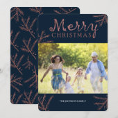 koperkleurige dennentakken kerst Kaart (Voorkant / Achterkant)