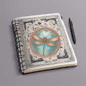 Koperkleurige libel op turquoise achtergrond sticker