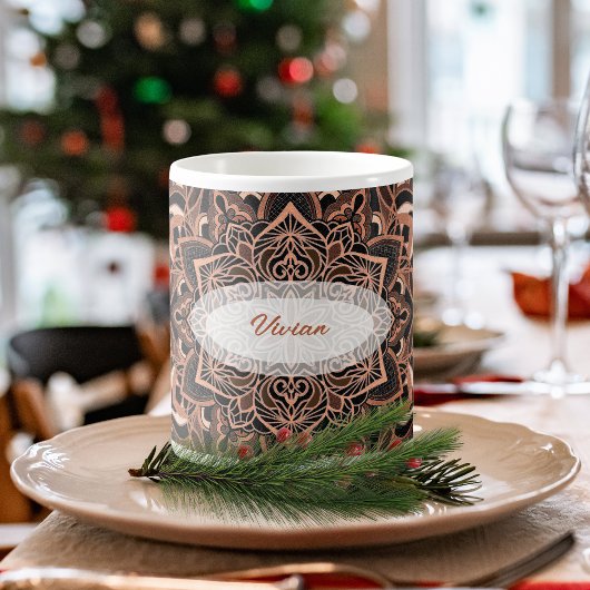 Koperkleurige Mandala-Mok Koffiemok