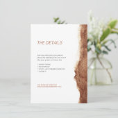 Koperkleurige moderne eenvoudige huwelijksrichting informatiekaartje (Staand voorkant)
