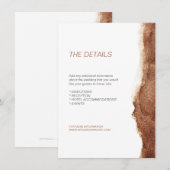 Koperkleurige moderne eenvoudige huwelijksrichting informatiekaartje (Voorkant / Achterkant)