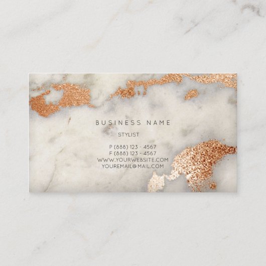 Koperkleurige Roos Glam Vip Visitekaartje (Achterkant)