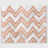 Koperkleurige Roos Gold Marble Zig Zag Chevron Gra Cadeaupapier (Vlak)