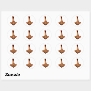 Koperkleurige witte kleine ronde hamerstickers sticker