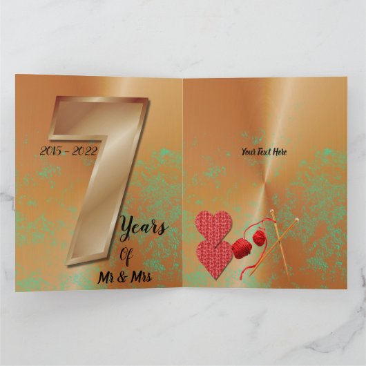 Koperkoper en wol, 7e jaar Jubileum Kaart (Binnen)