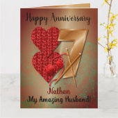 Koperkoper en wol, 7e jaar Jubileum Kaart (Gele Bloem)