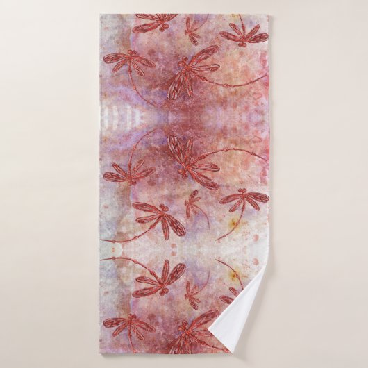 Koperlibellen op hete zomerlucht badhanddoek (Badhanddoek)