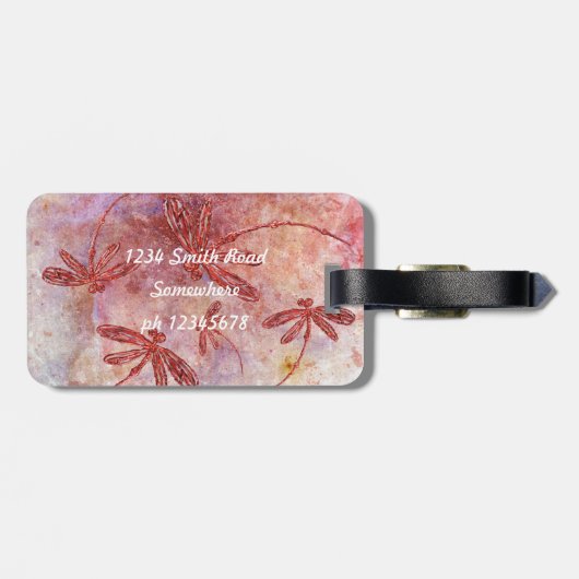 Koperlibellen op hete zomerlucht bagagelabel (Achterkant horizontaal)