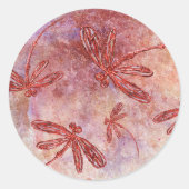 Koperlibellen op hete zomerlucht ronde sticker (Voorkant)