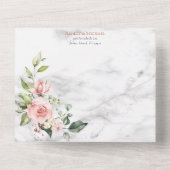 Koperlichtroze lichtroze karton die alles in elkaa all in one uitnodiging (Achterkant)