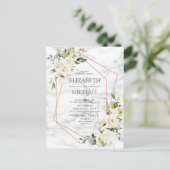 Kopermarmer Geometric Floral Briefkaart Wedding (Staand voorkant)