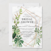 Kopermarmer Geometric Tropical Gold Shower Kaart (Voorkant)