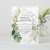 Kopermarmer Geometric Tropical Gold Shower Kaart (Staand voorkant)