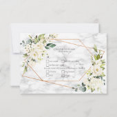 Kopermarmer Geometric White Floral RSVP (Achterkant)