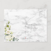 Kopermarmer Geometric White Floral RSVP Uitnodiging Briefkaart (Achterkant)